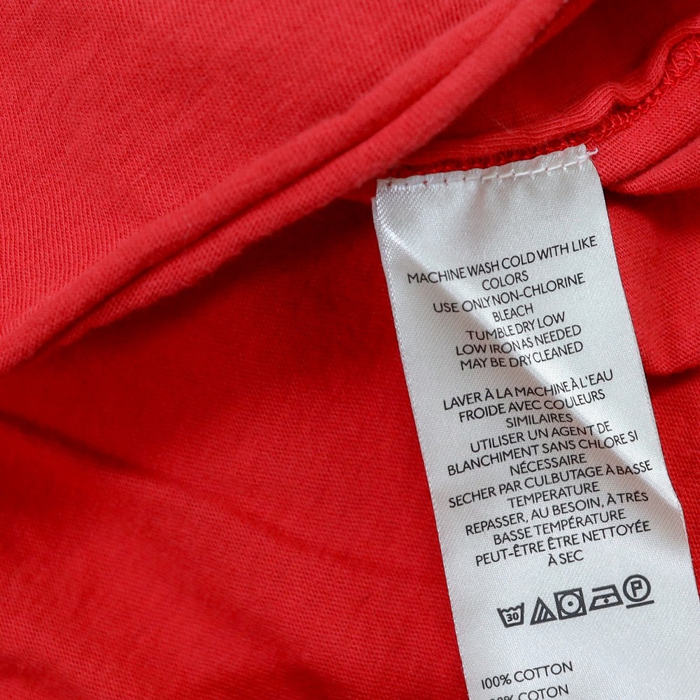We The Free Long Sleeve T-Shirt Womens Medium Red Oversized Raw Hem Cotton Tee - Picture 10 of 13